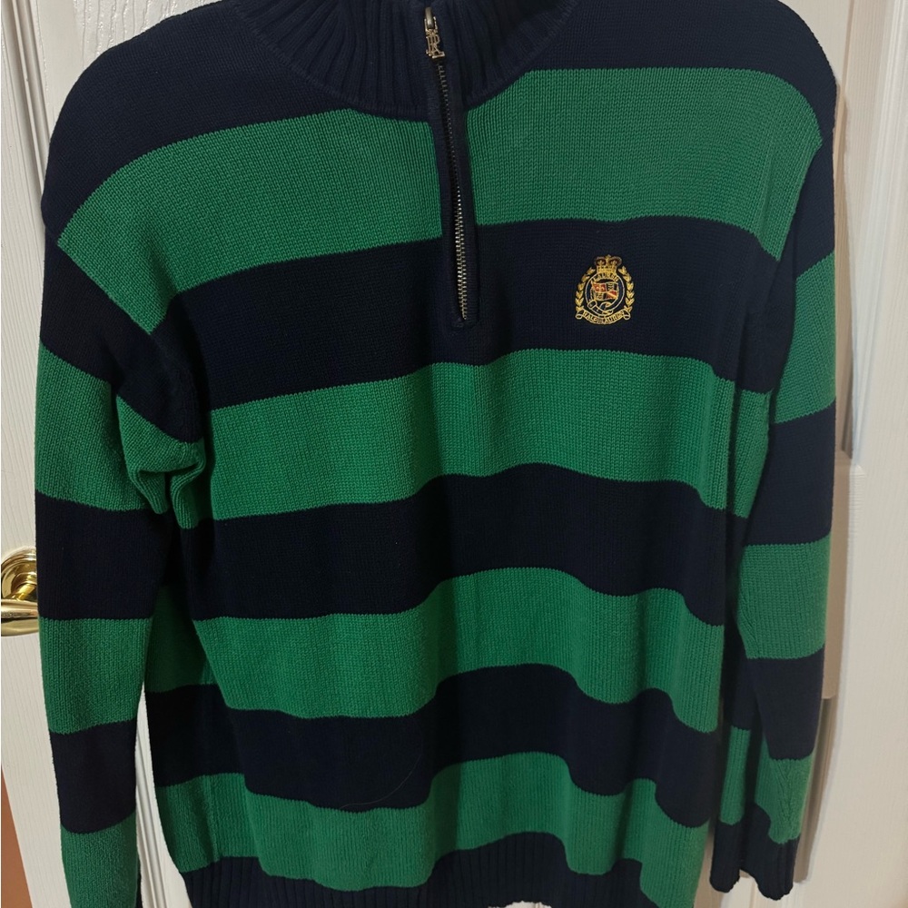 Lauren Ralph Lauren Green and Blue Zip Up Sweater